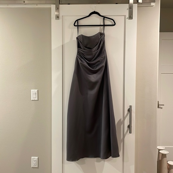 Alfred Angelo Gray Satin Gown - Bridesmaid or Prom Dress - Picture 4 of 4